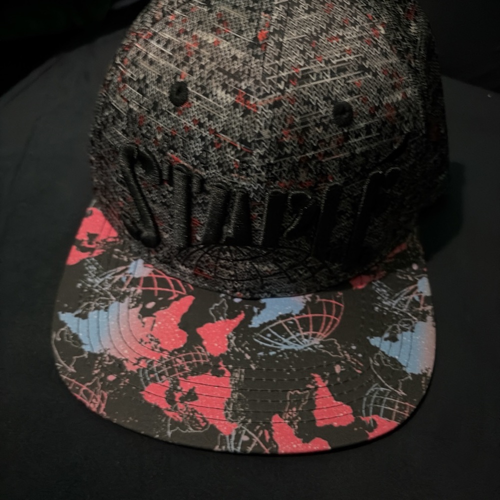 Staple Black and Multicolor Patterned Hat